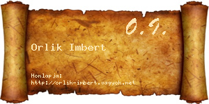 Orlik Imbert névjegykártya